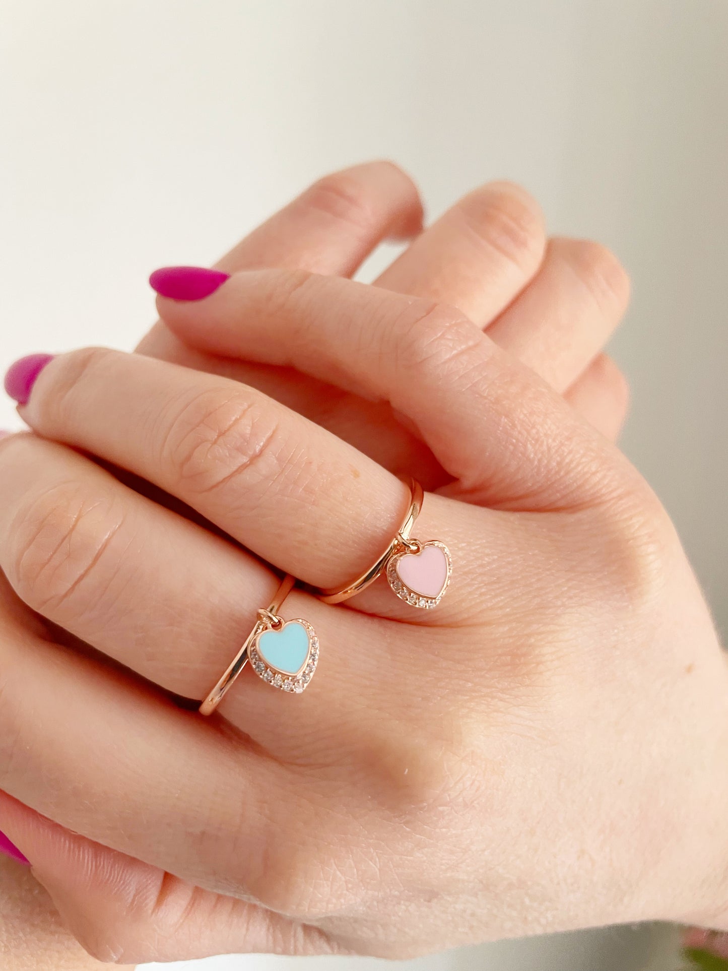 Anello cuore smaltato