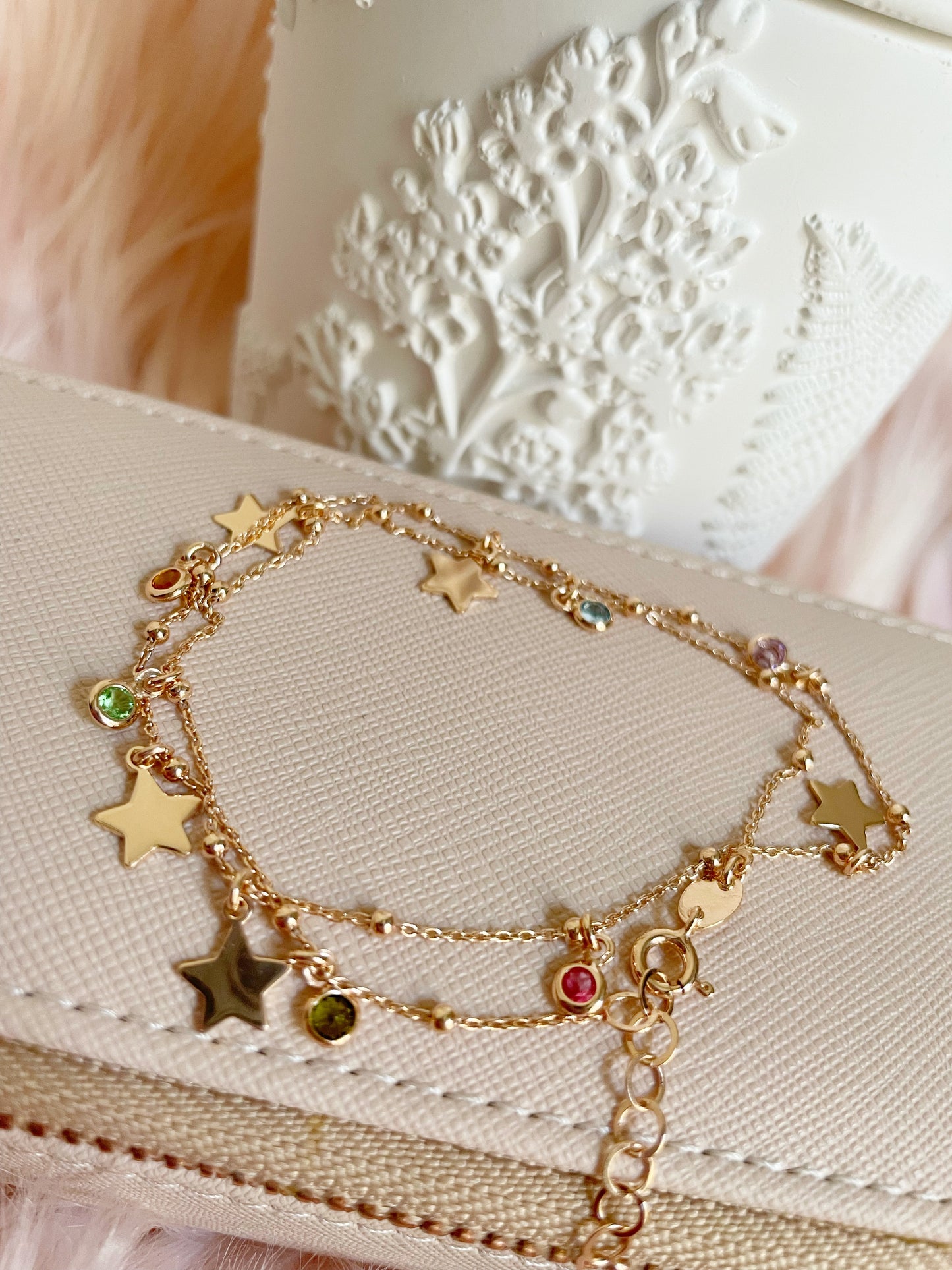 Collana stelle e punti luce multicolor
