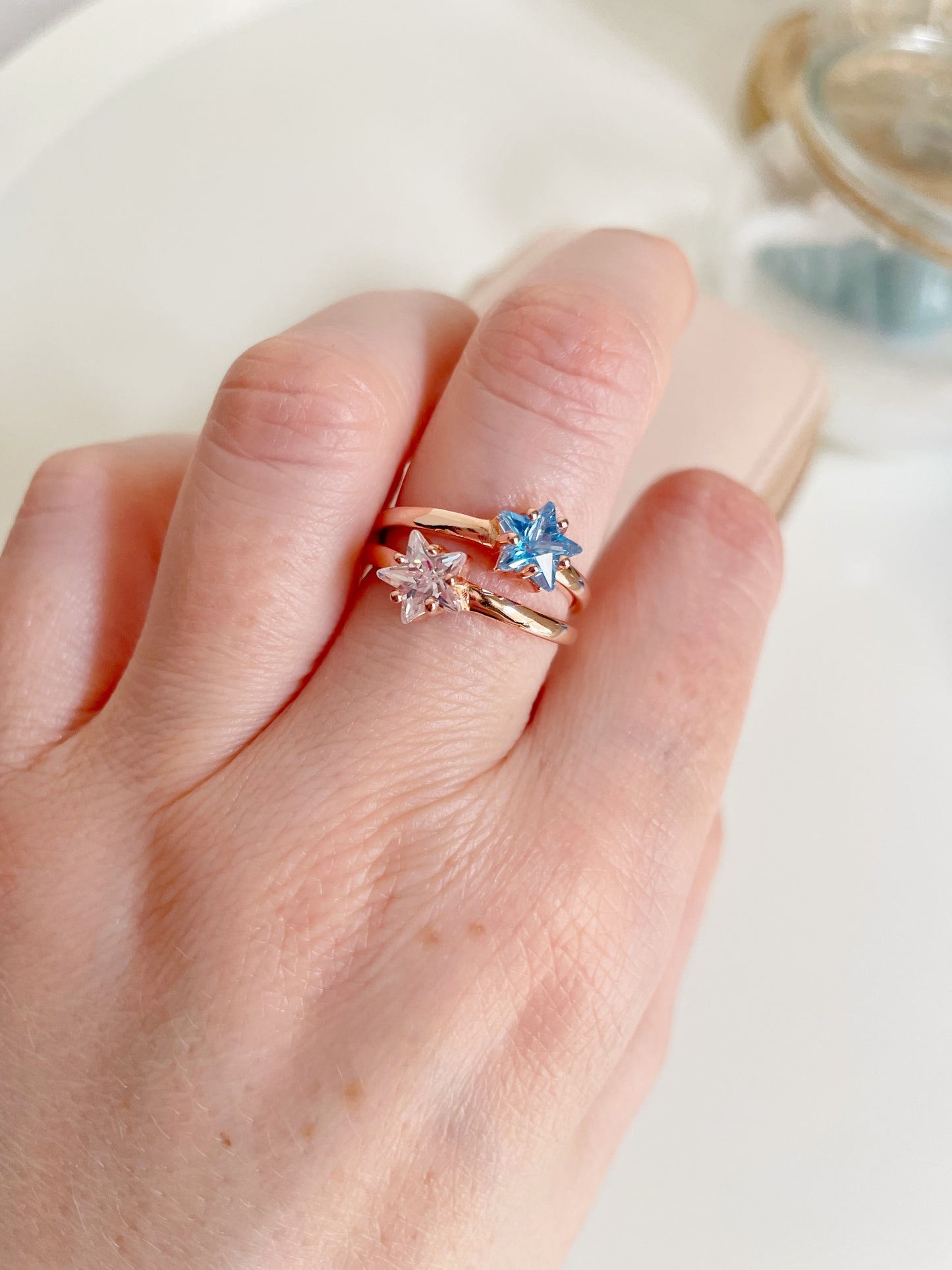 Anello stella zircone