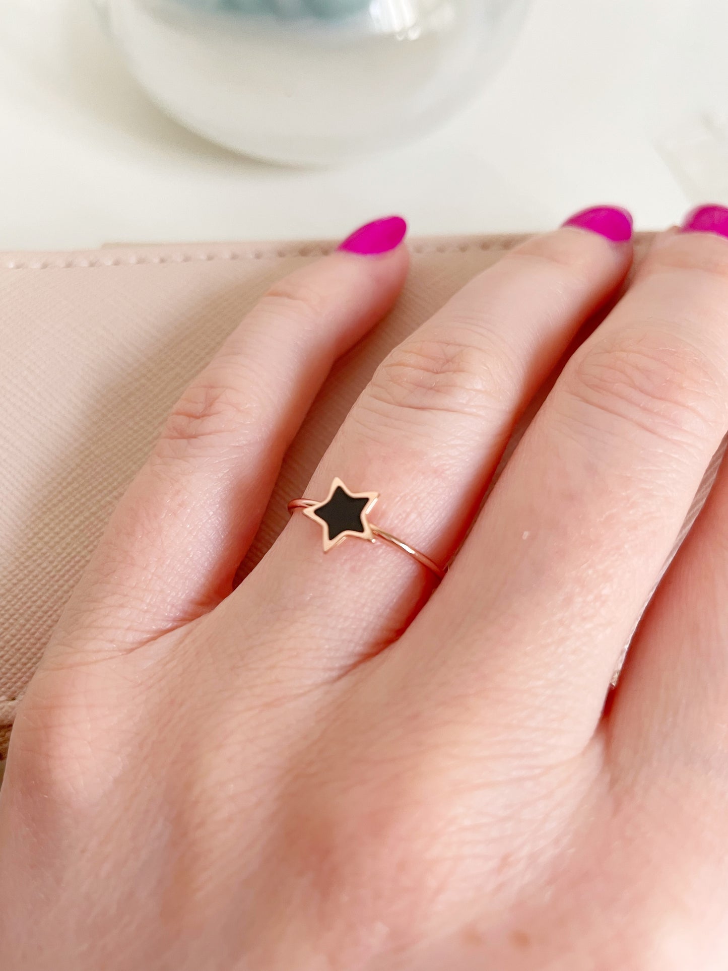 Anello stella smaltata