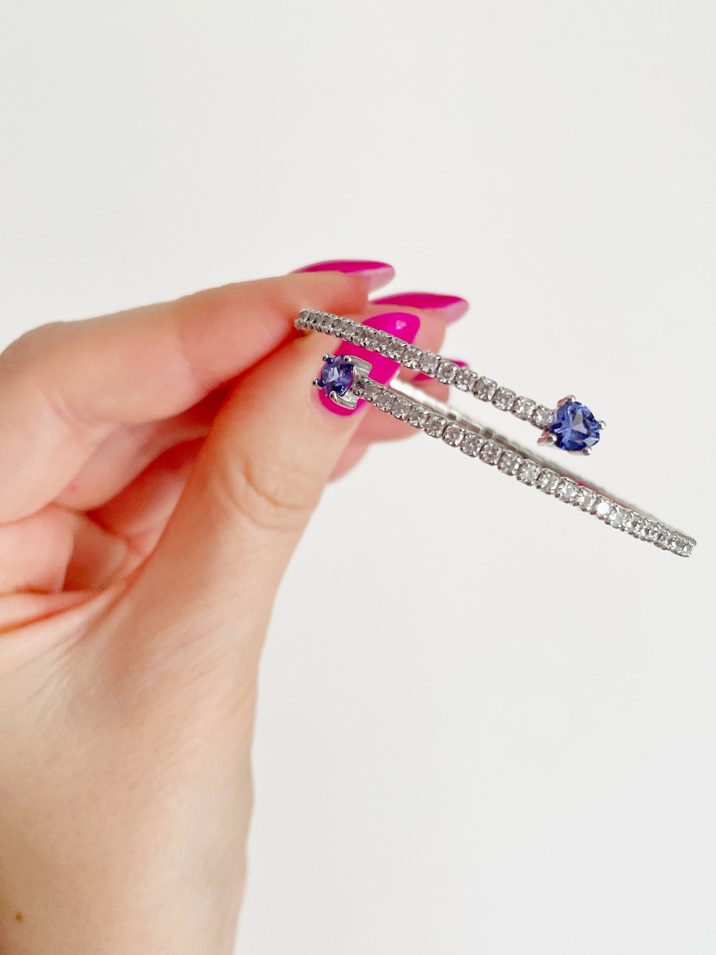 Bracciale tennis semi rigido cuori