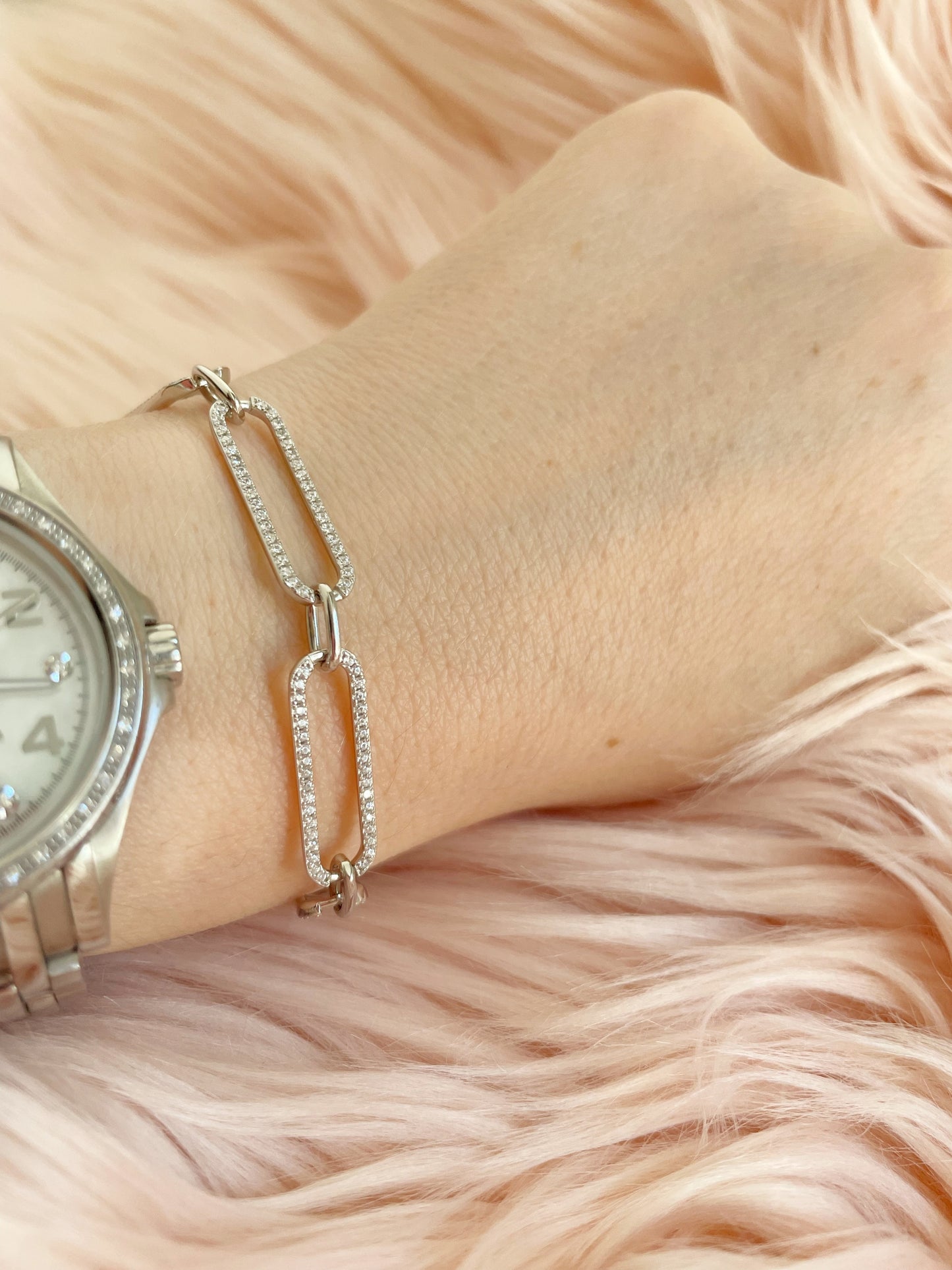Bracciale catena con zirconi