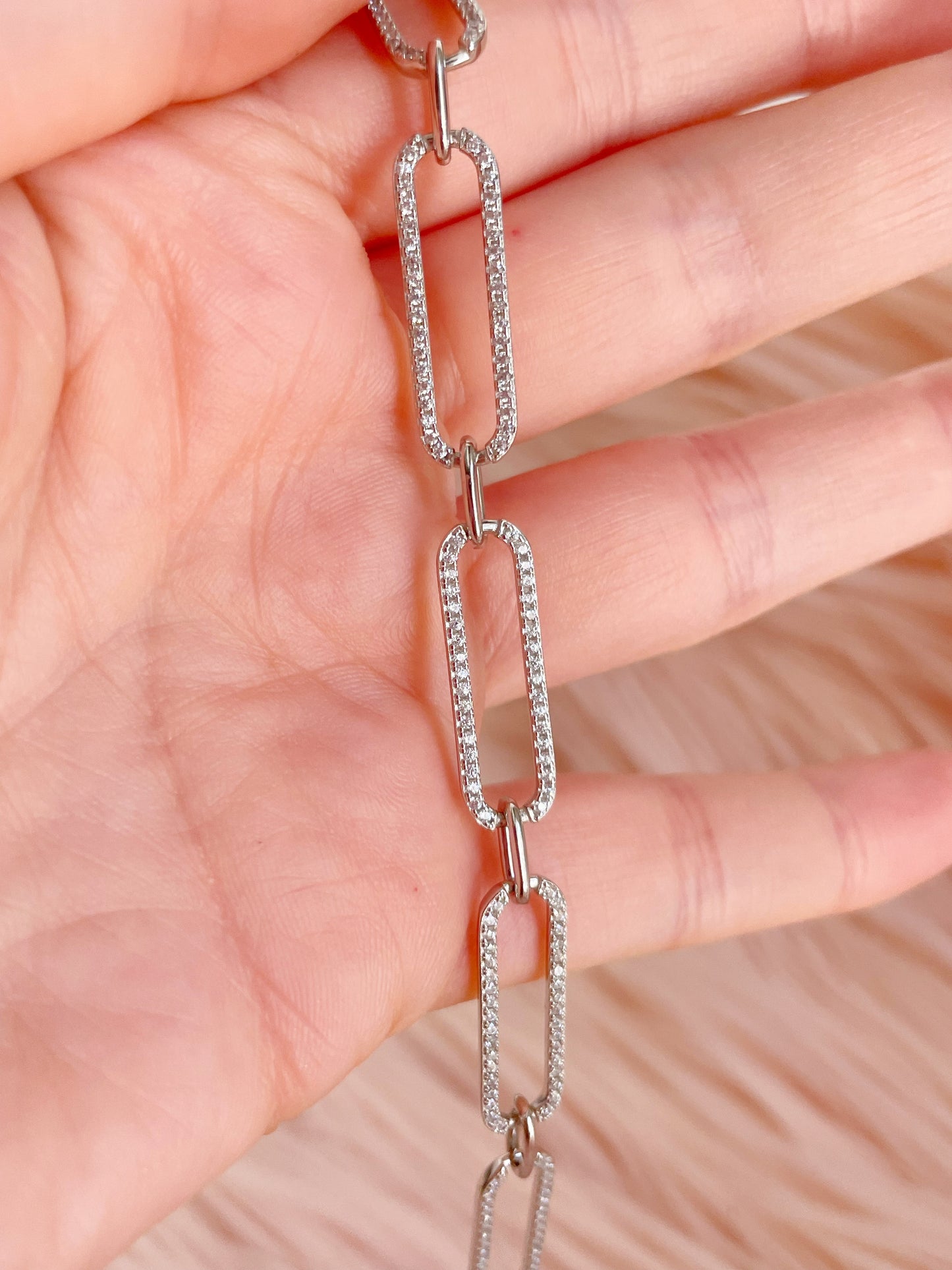 Bracciale catena con zirconi