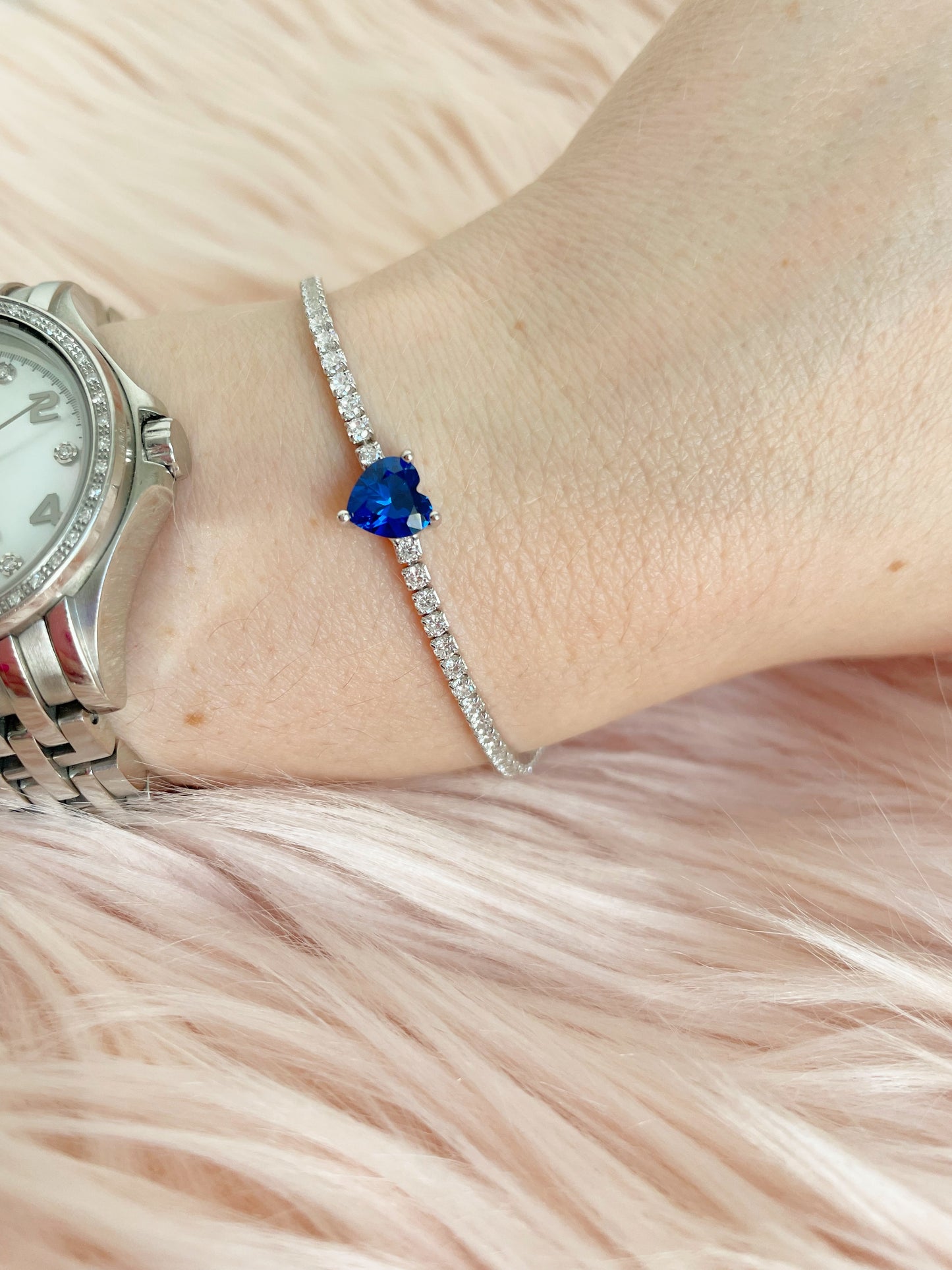 Bracciale tennis con cuore
