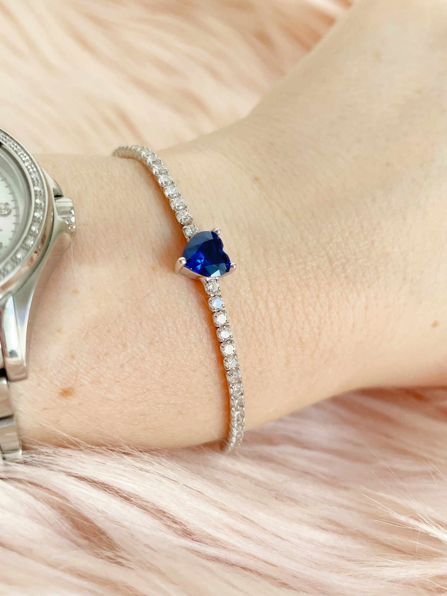 Bracciale tennis con cuore