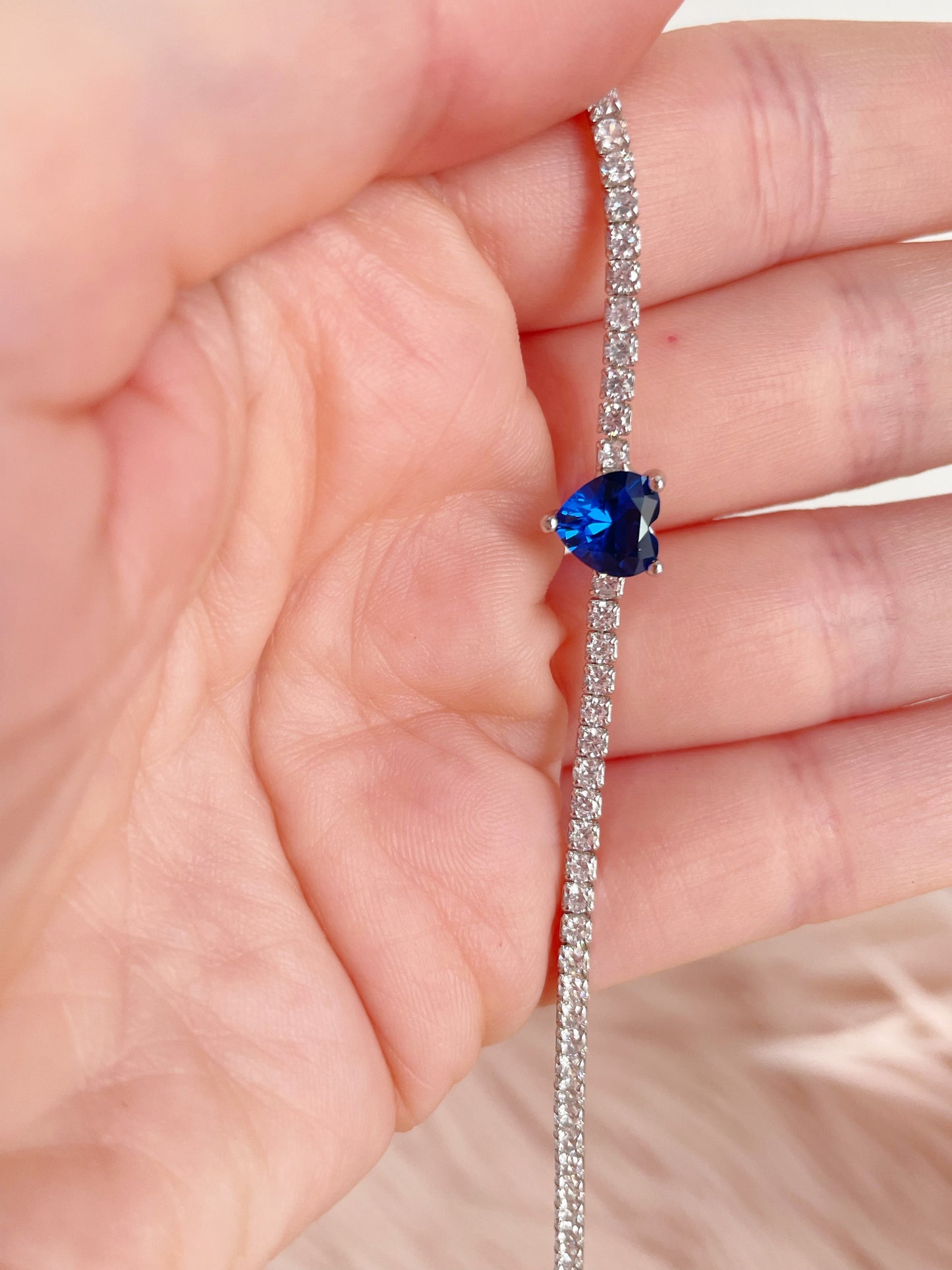Bracciale tennis con cuore