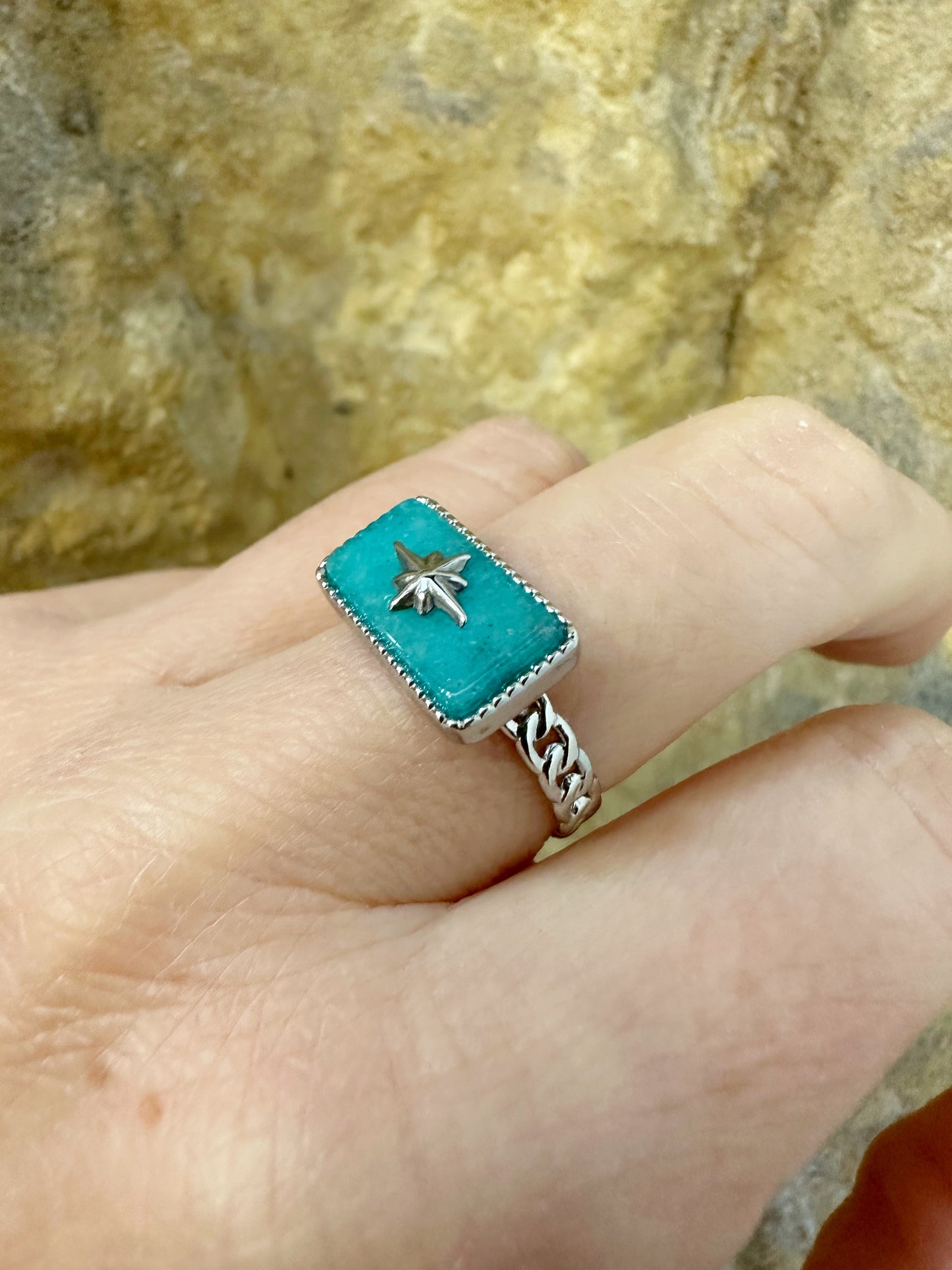 Mix anelli tonalità verde acqua